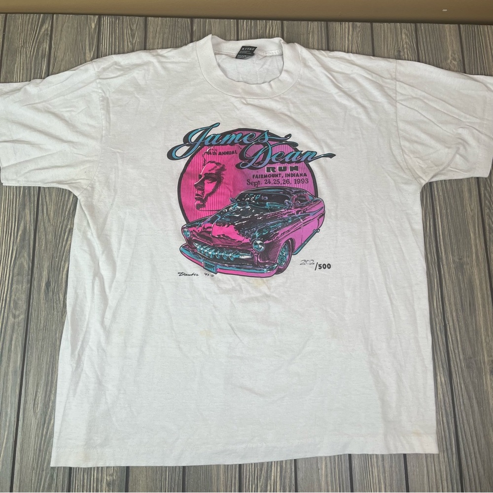 Vintage Fruit of the Loom James Dean Run Graphic Tee XL Made in USA - Picture 12 of 16